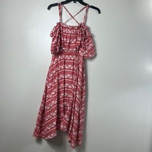 Love Riche short sleeve of shoulder ruffled smocked dress size size S